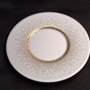 Haviland Souffle d'Or Saucer Plate - Grey/Gold/White - 6.25"